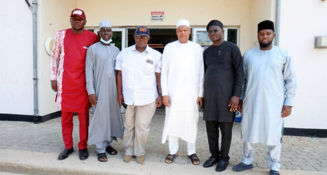 Senator Tofowoma (3rd from the left) received here by the provost, Prof. Attahir Yusuf (3rd from the right), while Senior Director Yusuf Mohammed is 2nd from left