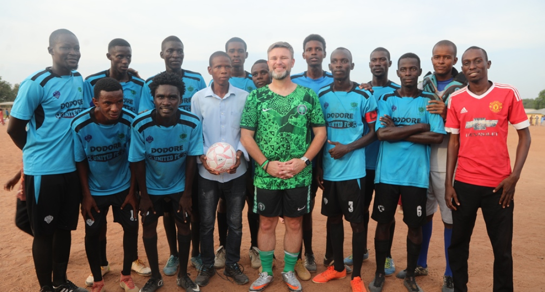 President Frazier Gifts Soccer Balls to Youth Clubs in Yola