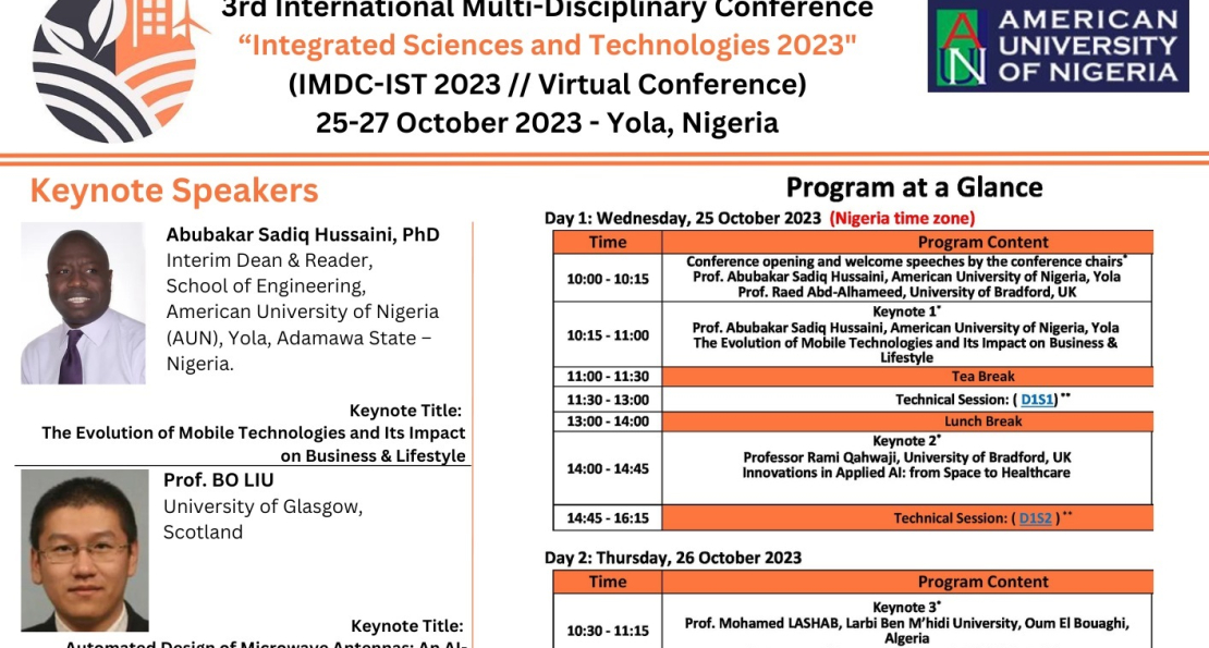 Gains of 3rd International Multi-Disciplinary Conference 2023 at AUN, by Professors Abubakar Hussaini, Raed Abd-Alhameed