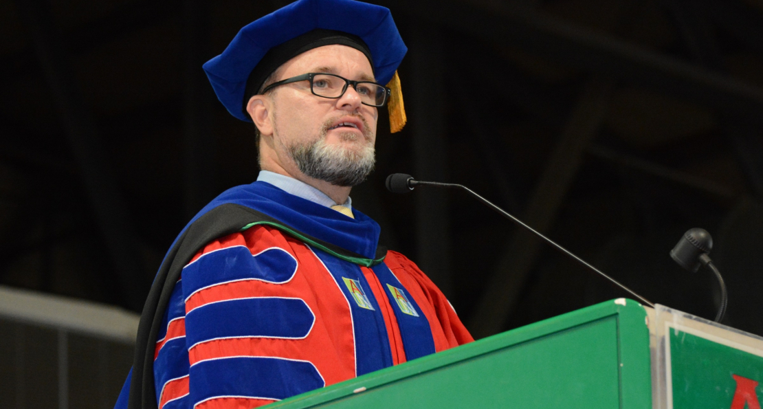 image of President DeWayne Frazier at the Fall 2024 Pledge Ceremony AUN