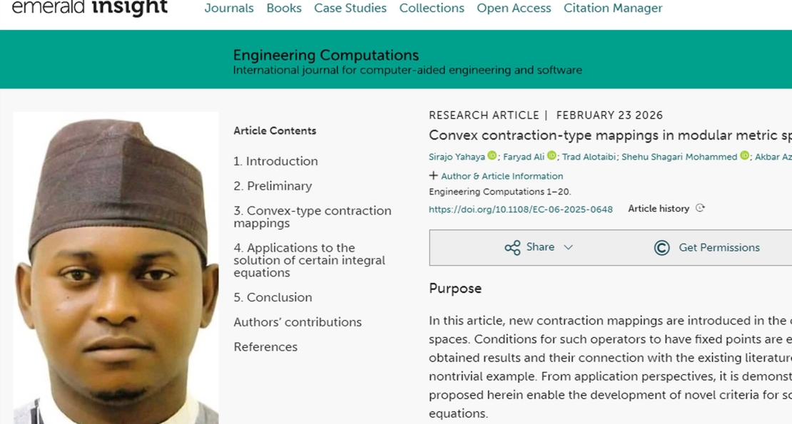 AUN Mathematician Puts Nigeria on Global Research Stage with Breakthrough Study