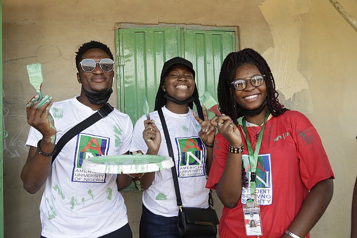 Images from Faith Nursery & Primary School, Sabon Gari, Mbamba, Yola-South where AUN's spring semester freshmen participated in their first community service 