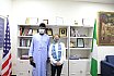 Dr. Umar Abubakar Hashindu, Managing Director, Yola Electricity Distribution during a courtesy visit to AUN, received by President Margee Ensign 