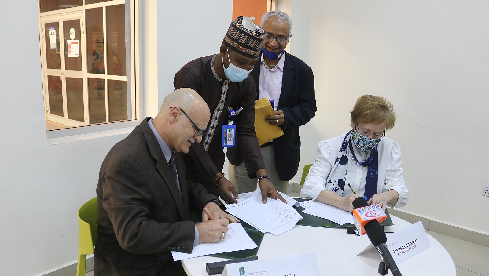 President of the American University of Nigeria, Dr Margee Ensign signs MOU with the Deputy Director General of IITA, to officially kickstart the  AUN-IITA Agricultural Innovation Hub 